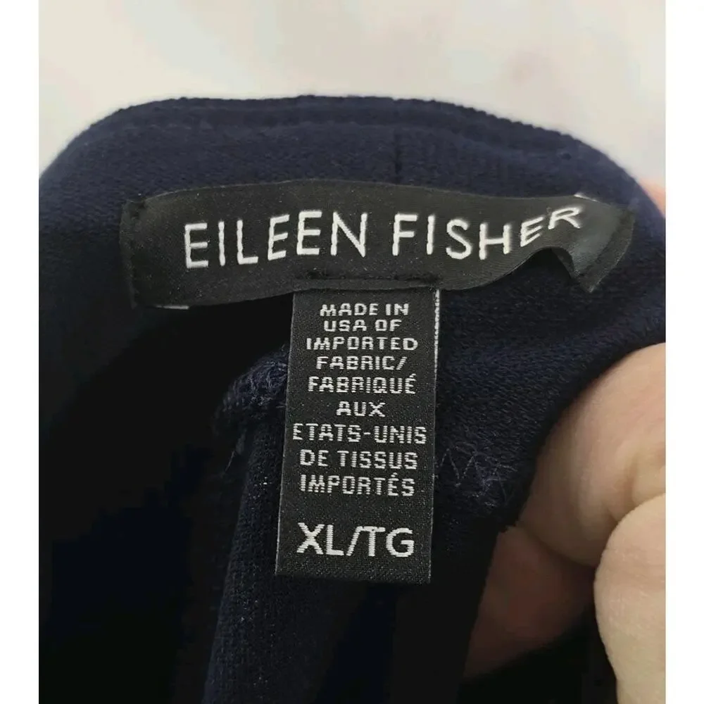 Eileen Fisher Pants Womens XL Navy Blue Stretch Pull On High Rise Crepe Viscose - Picture 3 of 12